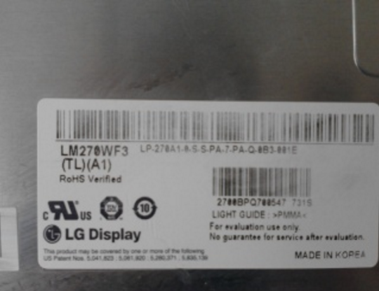 Original LM270WF3-TLA1 LG Screen Panel 27" 1920*1080 LM270WF3-TLA1 LCD Display